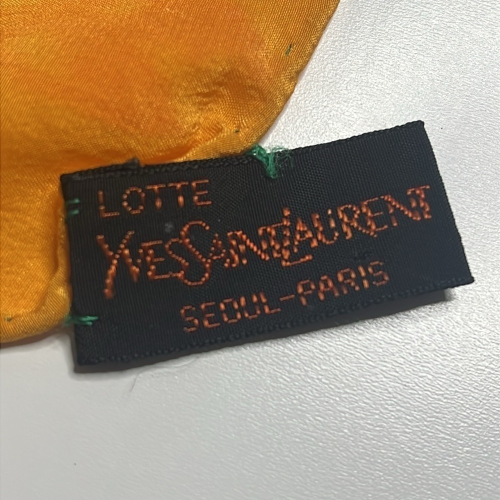 Yves Saint Laurent YSL Vintage 30” Color Block Silk Scarf with Rolled Edges - Picture 5 of 6